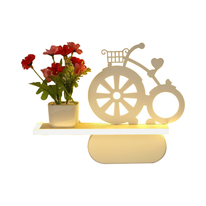 Vivolux | Moderne weiße Wandlampe mit Regal Acryl Wandleuchte für Büro Lernzimmer