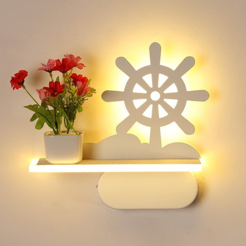 Vivolux | Moderne weiße Wandlampe mit Regal Acryl Wandleuchte für Büro Lernzimmer