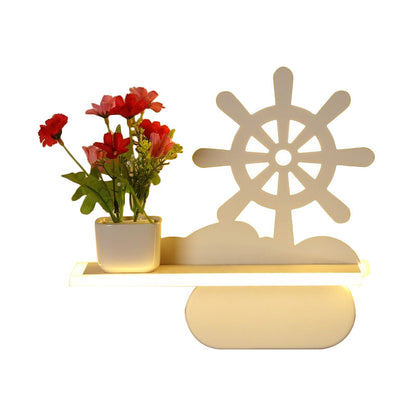 Vivolux | Moderne weiße Wandlampe mit Regal Acryl Wandleuchte für Büro Lernzimmer