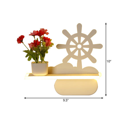 Vivolux | Moderne weiße Wandlampe mit Regal Acryl Wandleuchte für Büro Lernzimmer