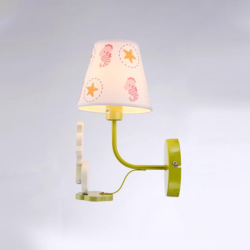 Vivolux | Houten Prinses Wandlamp met Zeepaardje Meisjes Slaapkamer 1 Hoofd Cartoons Wandlamp