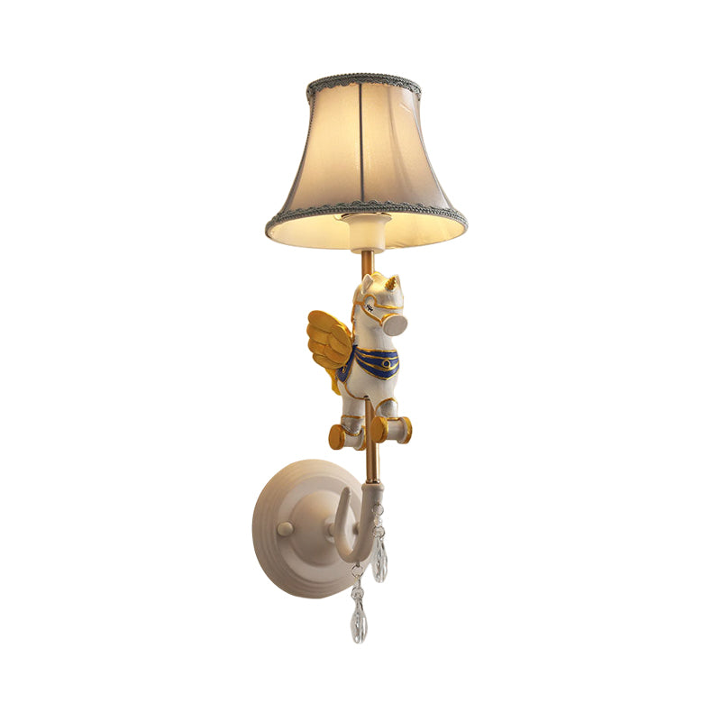 Vivolux | Cartoon Cone Wandlampe Fixture mit Einhorn Dekoration 1 Kopf Harz Wandleuchte in Gelb und Blau/Gelb und Pink/Gelb und Rot/Gelb und Weiß für Mädchen Schlafzimmer