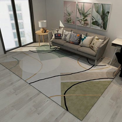 Vivolux | Kleurrug Novelty Teppich Polyester Farbblock Linien Muster Teppich Waschbarer Teppich für Schlafzimmer