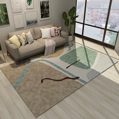 Vivolux | Kleurrug Novelty Teppich Polyester Farbblock Linien Muster Teppich Waschbarer Teppich für Schlafzimmer