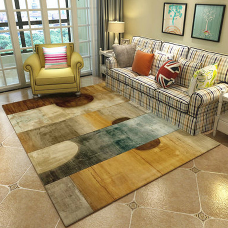 Vivolux | Multicolor Novelty Vloerkleed Polyester Kleurblok Cirkelpatroon Vloerkleed Wasbaar Tapijt für Schlafzimmer