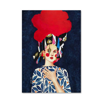 Vivolux | Helle Farbmode Figurenmalerei Illustration Glam Texturiertes Leinwand für Lounge