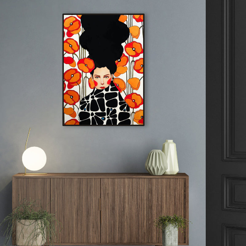 Vivolux | Helle Farbmode Figurenmalerei Illustration Glam Texturiertes Leinwand für Lounge