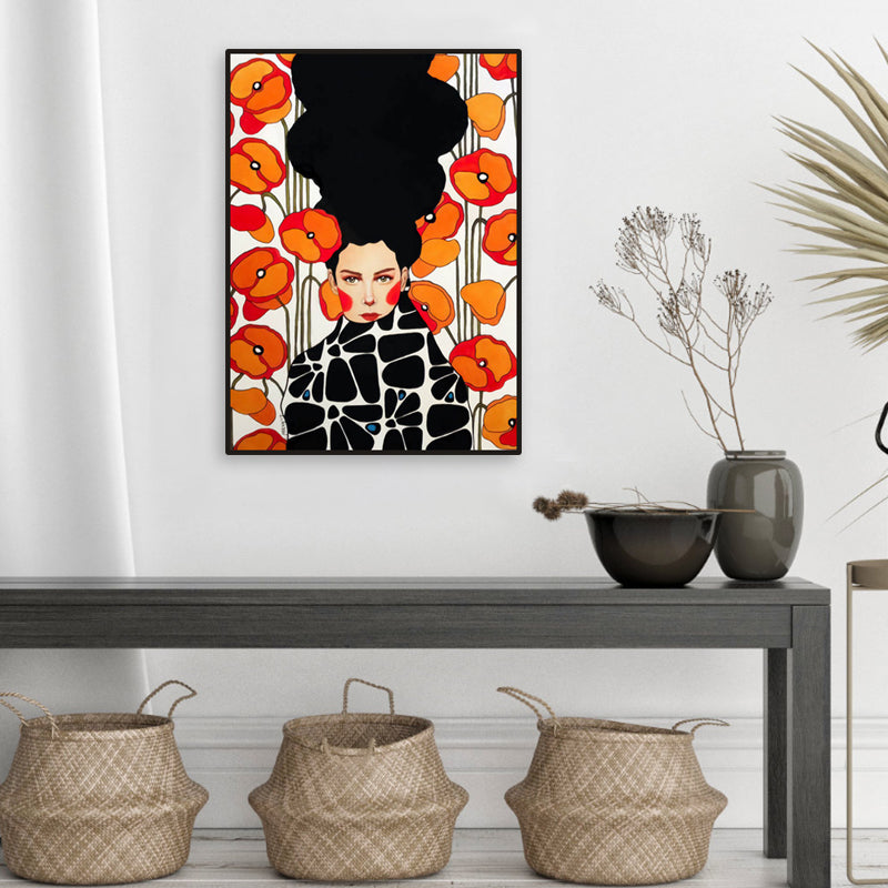 Vivolux | Helle Farbmode Figurenmalerei Illustration Glam Texturiertes Leinwand für Lounge