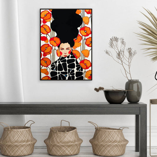 Vivolux | Helle Farbmode Figurenmalerei Illustration Glam Texturiertes Leinwand für Lounge