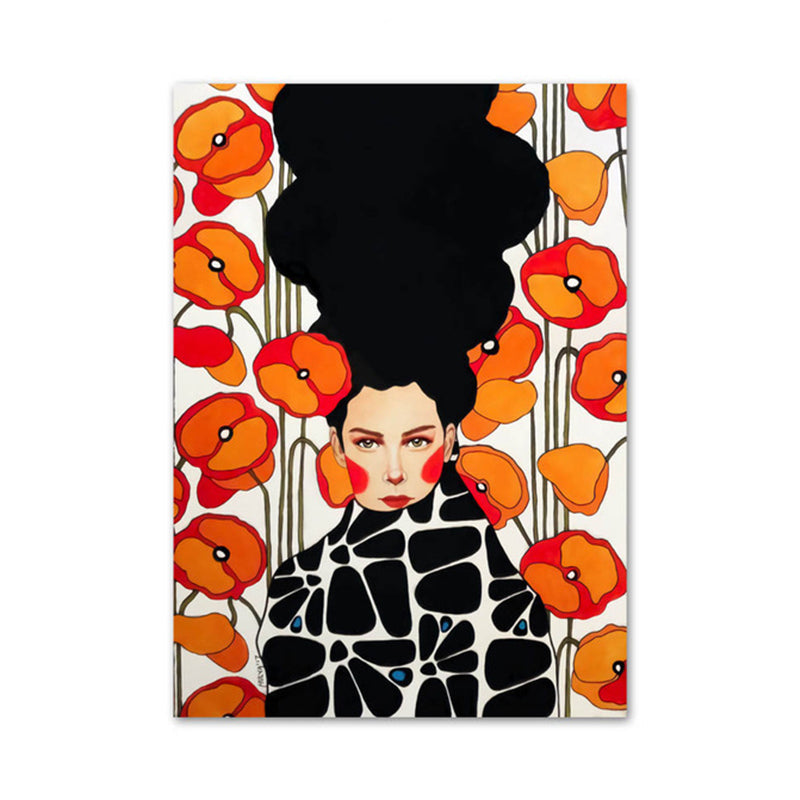 Vivolux | Helle Farbmode Figurenmalerei Illustration Glam Texturiertes Leinwand für Lounge