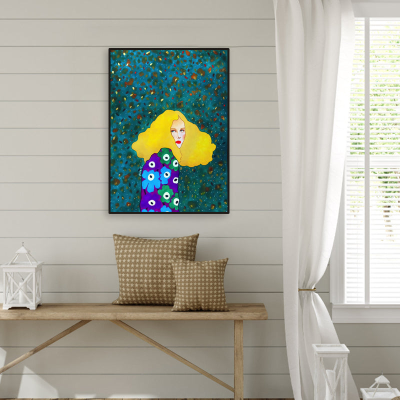 Vivolux | Helle Farbmode Figurenmalerei Illustration Glam Texturiertes Leinwand für Lounge