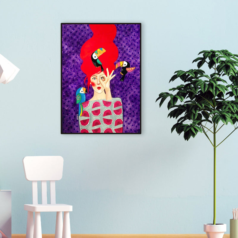 Vivolux | Helle Farbmode Figurenmalerei Illustration Glam Texturiertes Leinwand für Lounge