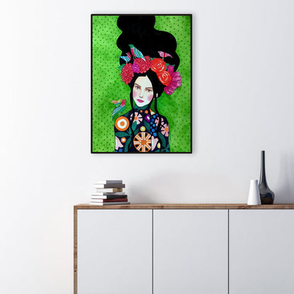 Vivolux | Helle Farbmode Figurenmalerei Illustration Glam Texturiertes Leinwand für Lounge