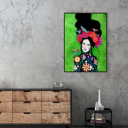 Vivolux | Helle Farbmode Figurenmalerei Illustration Glam Texturiertes Leinwand für Lounge