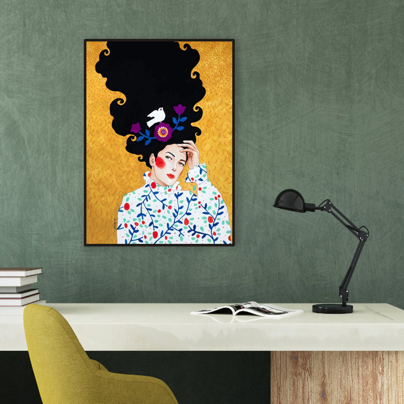 Vivolux | Helle Farbmode Figurenmalerei Illustration Glam Texturiertes Leinwand für Lounge