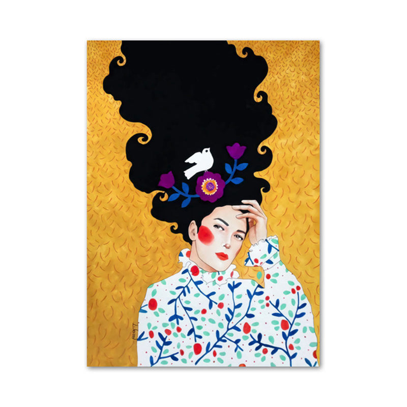 Vivolux | Helle Farbmode Figurenmalerei Illustration Glam Texturiertes Leinwand für Lounge