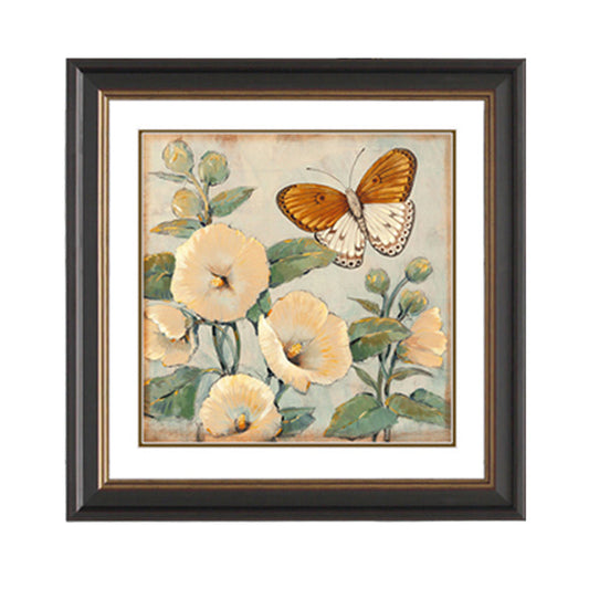 Vivolux | Schmetterling und Blume Leinwanddruck Helle Farbe Traditionelle Wanddekoration für das Mädchenzimmer