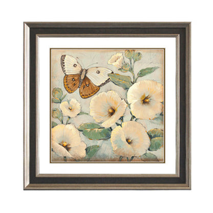Vivolux | Schmetterling und Blume Leinwanddruck Helle Farbe Traditionelle Wanddekoration für das Mädchenzimmer