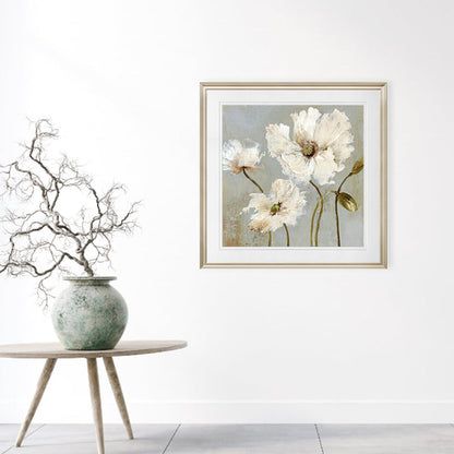 Vivolux | Traditioneller Stil Blumen Leinwand Wandkunst Helle Farbe Texturiertes Gemälde für Schlafzimmer