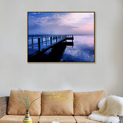 Vivolux | Brücke zum Meer Zeitgenössische Landschaft Canvas Kunst Wohnzimmer Wanddekoration in Pastellfarbe
