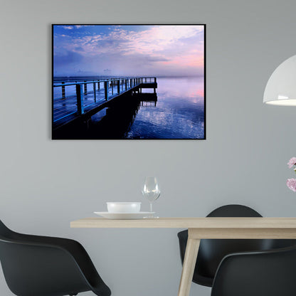 Vivolux | Brücke zum Meer Zeitgenössische Landschaft Canvas Kunst Wohnzimmer Wanddekoration in Pastellfarbe