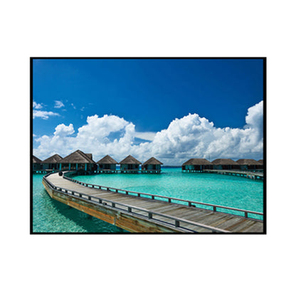 Vivolux | Brücke zum Meer Zeitgenössische Landschaft Canvas Kunst Wohnzimmer Wanddekoration in Pastellfarbe