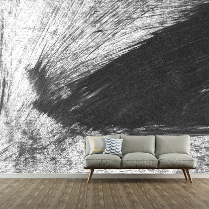 Vivolux | Giant Contemporary Wall Mural Schwarzes Pinselstrichmuster Wanddekoration, Individuell bedruckt