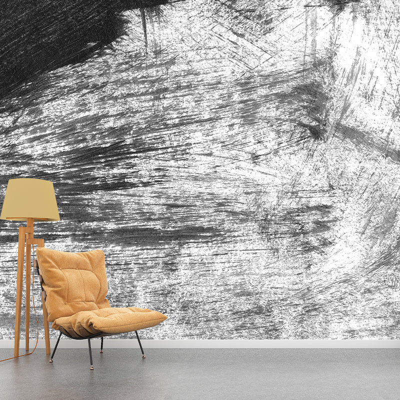 Vivolux | Giant Contemporary Wall Mural Schwarzes Pinselstrichmuster Wanddekoration, Individuell bedruckt