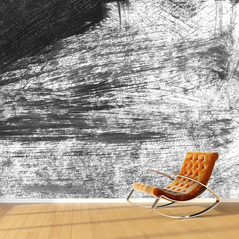 Vivolux | Giant Contemporary Wall Mural Schwarzes Pinselstrichmuster Wanddekoration, Individuell bedruckt