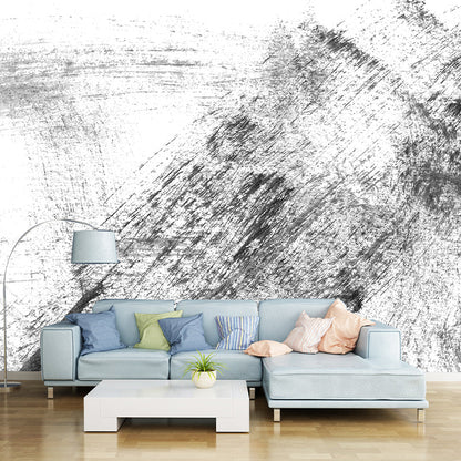 Vivolux | Giant Contemporary Wall Mural Schwarzes Pinselstrichmuster Wanddekoration, Individuell bedruckt