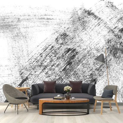 Vivolux | Giant Contemporary Wall Mural Schwarzes Pinselstrichmuster Wanddekoration, Individuell bedruckt