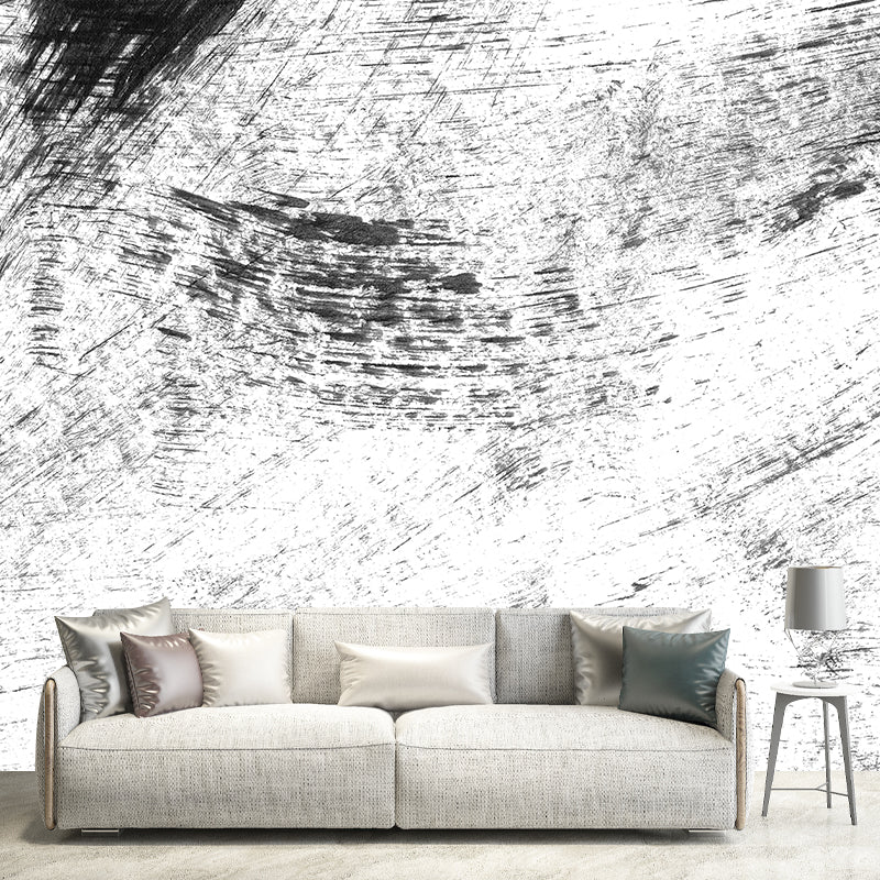 Vivolux | Giant Contemporary Wall Mural Schwarzes Pinselstrichmuster Wanddekoration, Individuell bedruckt