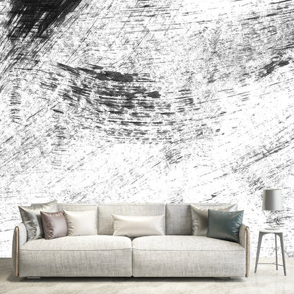 Vivolux | Giant Contemporary Wall Mural Schwarzes Pinselstrichmuster Wanddekoration, Individuell bedruckt