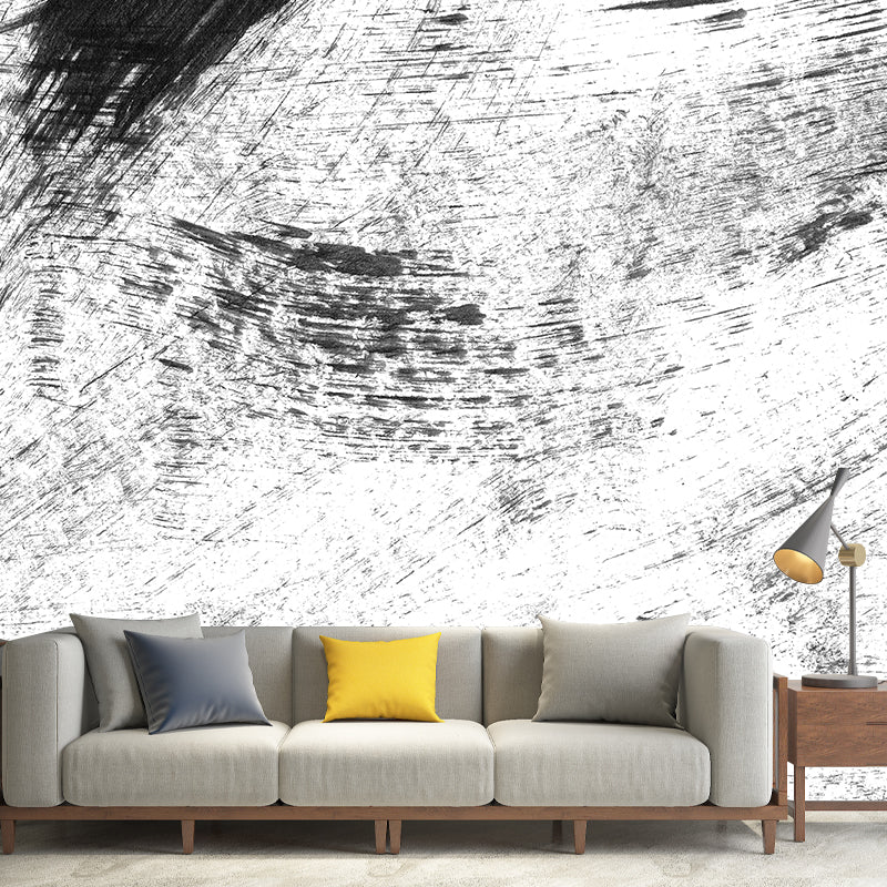 Vivolux | Giant Contemporary Wall Mural Schwarzes Pinselstrichmuster Wanddekoration, Individuell bedruckt