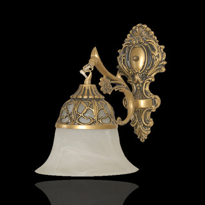 Vivolux | Bronze Flared Wandmontage Lamp Traditioneel Alabaster Glas 1-Kop Woonkamer Wandlamp