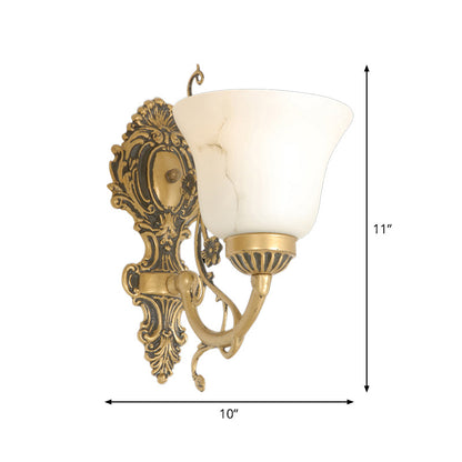 Vivolux | 1 Glühbirne Creme Glas Wandlicht Vintage Weiß Floral Küche Wandmontage Beleuchtung Armatur