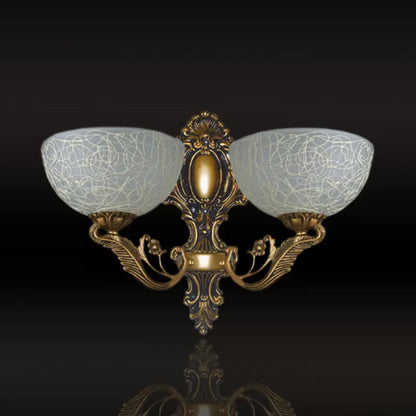 Vivolux | Bowl Witte Patrone Glas Wandlamp Landelijk 2 Lampen Hal Wandmontage Licht in Brons