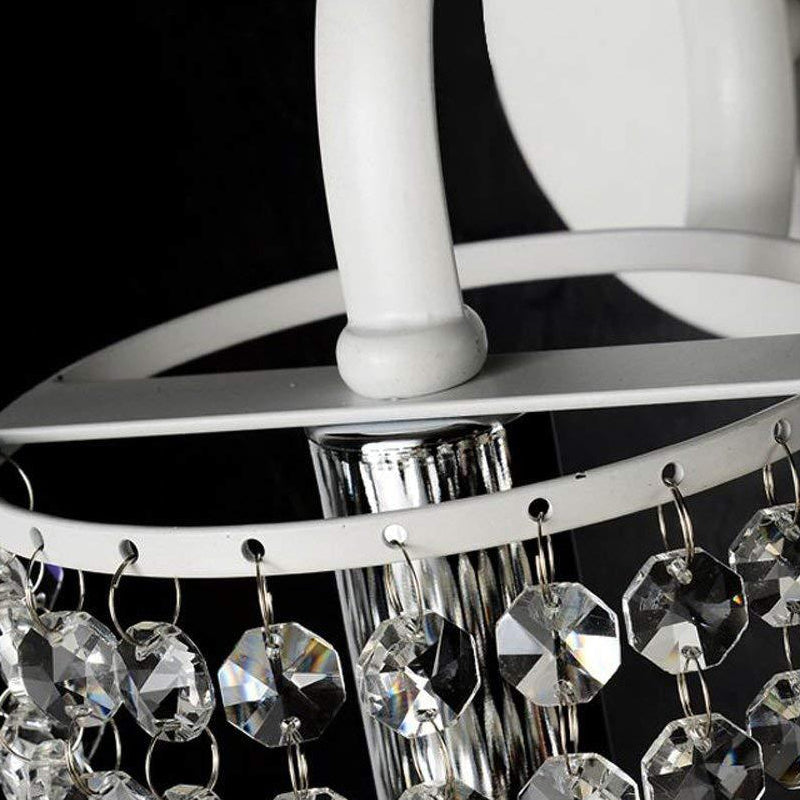 Vivolux | Kids Weiße Wandlampe Bare Bulb 1 Kopf Metall Wandlicht mit Kristallperle für Flur