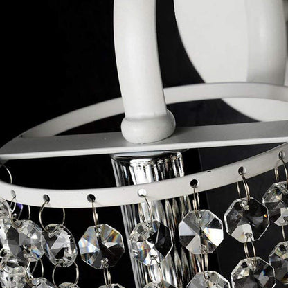 Vivolux | Kids Weiße Wandlampe Bare Bulb 1 Kopf Metall Wandlicht mit Kristallperle für Flur