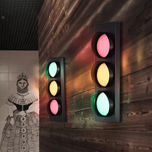 Vivolux | Metallisches Ampel-förmiges Wandmontagelicht Moderne 3-Lampen-Wandleuchte in Schwarz für den Gang