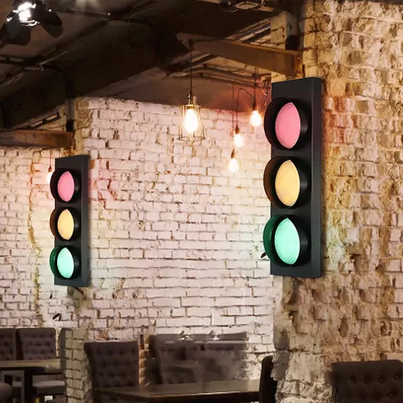 Vivolux | Metallisches Ampel-förmiges Wandmontagelicht Moderne 3-Lampen-Wandleuchte in Schwarz für den Gang