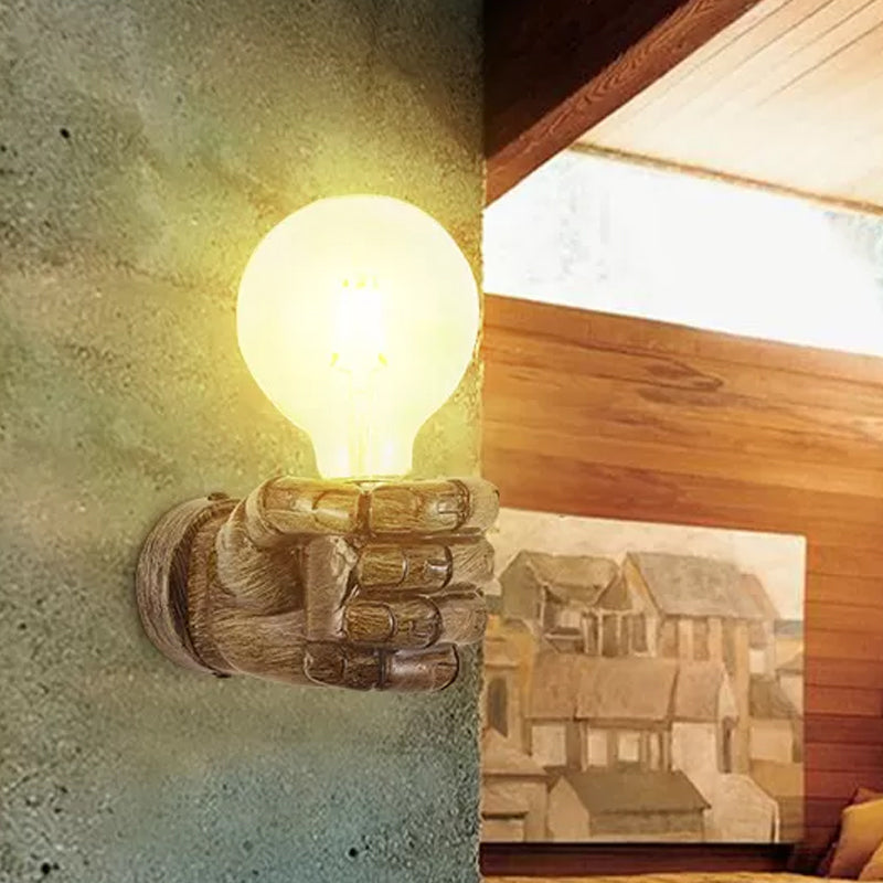 Vivolux | Licht Hout Links/Rechts Vuist Wandlamp Nordic 1-Lamp Hars Wand Sconces Licht voor Restaurant