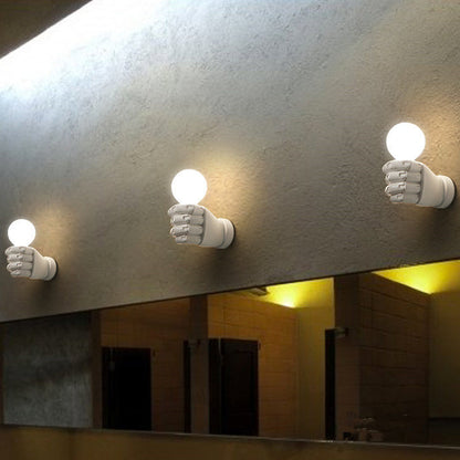 Vivolux | Fist Wandleuchte Art Deco Harz 1-Kopf Weiß/Schwarz Wandmontierte Leuchte für Büro