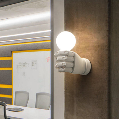 Vivolux | Fist Wandleuchte Art Deco Harz 1-Kopf Weiß/Schwarz Wandmontierte Leuchte für Büro