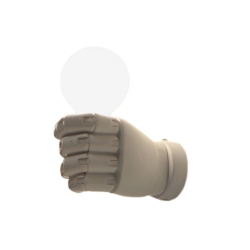 Vivolux | Fist Wandleuchte Art Deco Harz 1-Kopf Weiß/Schwarz Wandmontierte Leuchte für Büro