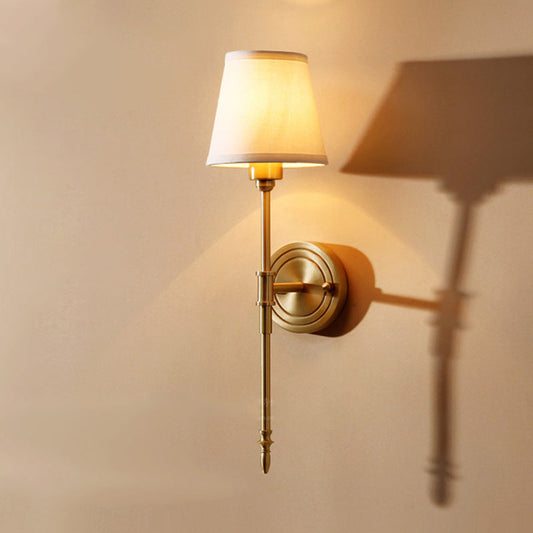 Vivolux | Tapered Slaapkamer Wandlamp Kit Minimalistische Stof 1 Lamp Gouden Wandmontage Leeskamp met Potlood Arm