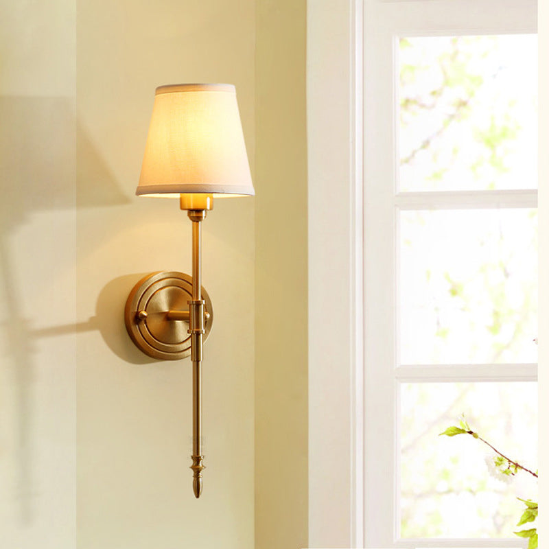 Vivolux | Tapered Slaapkamer Wandlamp Kit Minimalistische Stof 1 Lamp Gouden Wandmontage Leeskamp met Potlood Arm