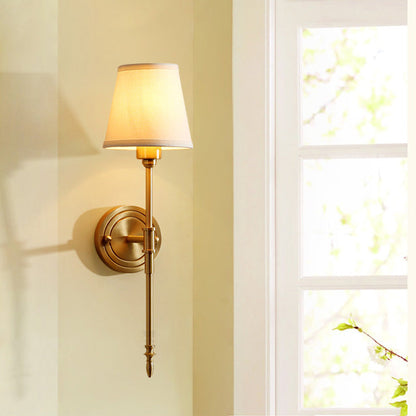 Vivolux | Tapered Slaapkamer Wandlamp Kit Minimalistische Stof 1 Lamp Gouden Wandmontage Leeskamp met Potlood Arm