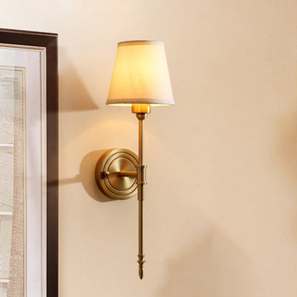 Vivolux | Tapered Slaapkamer Wandlamp Kit Minimalistische Stof 1 Lamp Gouden Wandmontage Leeskamp met Potlood Arm
