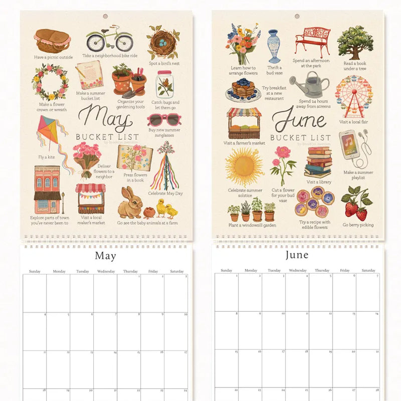 2025 Bucket List Kalender